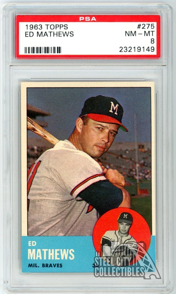 Eddie "Ed" Mathews 1963 Topps Card #275 PSA 8 NM-MT