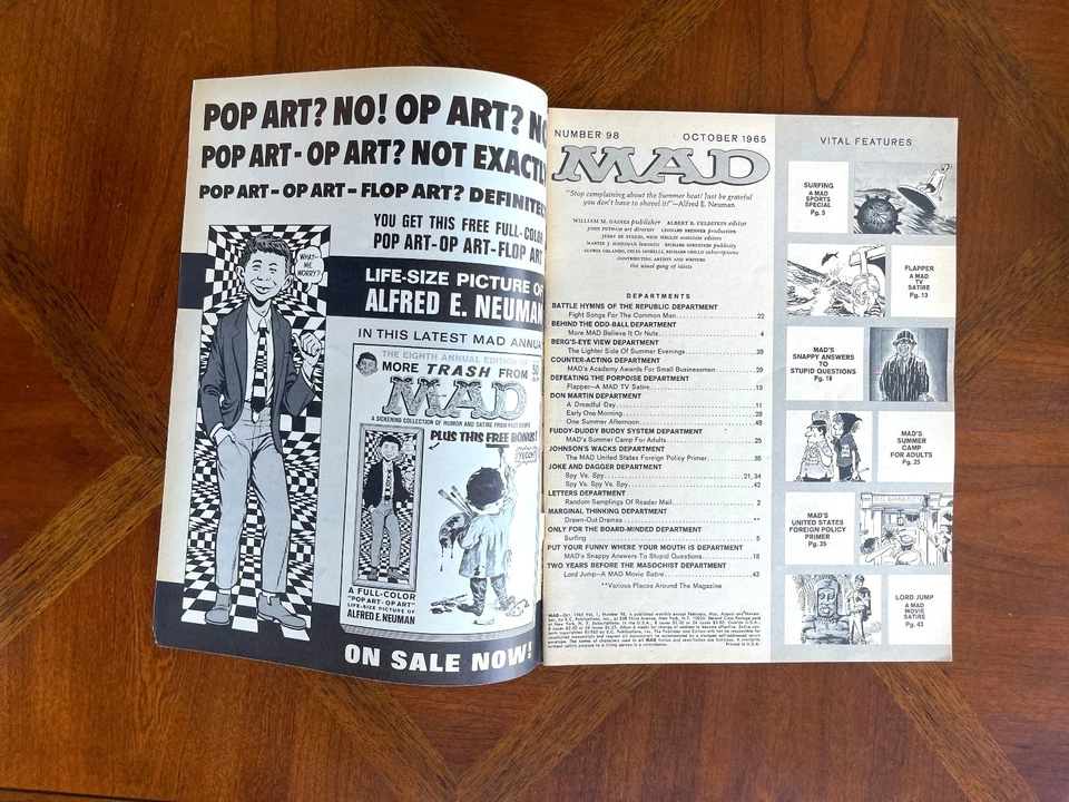 4 MAD MAGAZINES from 1965-66!  Fine to F/VF! #98, 102, 107, 114  - Classic MADS! - Image 4 of 4