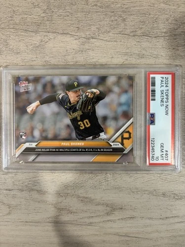 2024 Topps NOW Paul Skenes Rookie Card #407 PSA 10
