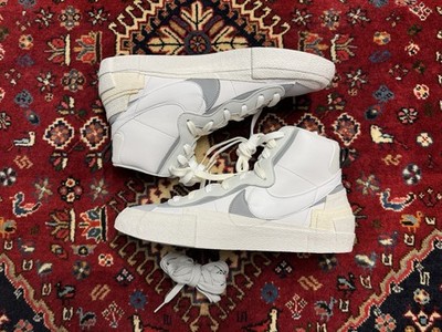 Nike Sacai x Blazer Mid White Grey US 12 EU 46 Neu