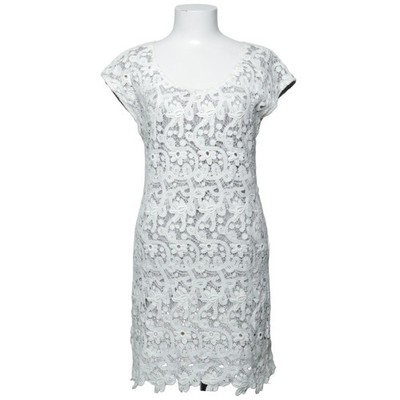 Massimo Dutti, Kleid, Größe: M, Weiß, Baumwolle, Blumen, Spitze, Damen #j3a
