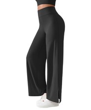 Wide Leg Yoga Pants for Women Tummy Control High Waist Straight Leg Leggings ...