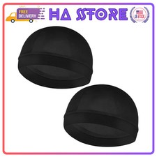 YUXIANLB 2Pcs Stocking Caps Black Silk Wave C...
