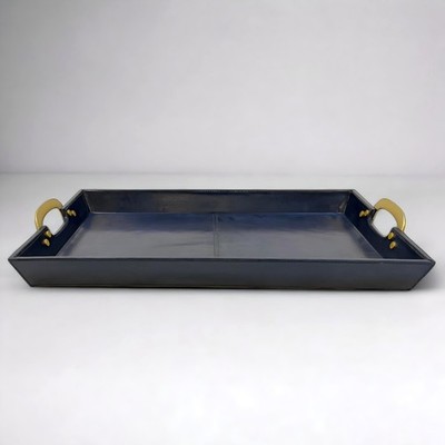 New Leather Tray in the Style of Ralph Lauren and Jacques Adnet