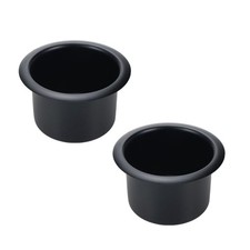 2pcs Black Aluminum Alloy Cup Holders 102x62mm Outer 80mm Inner Sofa