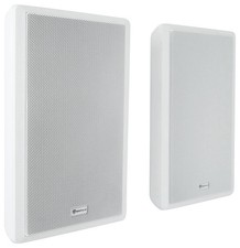 Rockville RockSlim 70W 5.25 Inch 70V Wall Speakers White Slim Commercial Pair