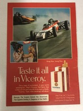 1973 Viceroy Cigarettes Vintage Print Ad Advert Race Car pa16