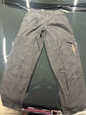 Vintage Bugle Boy Desert Patrol Cargo Pants Mens 30x34 Dark Wash Pleated Gray