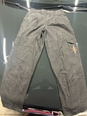 Vintage Bugle Boy Desert Patrol Cargo Pants Mens 30x34 Dark Wash Pleated Gray  