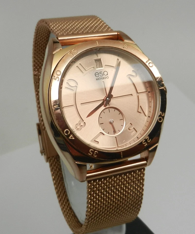 Rose Gold ESQ Movado Origin Women's Ladies Swiss 36mm Date Dial Watch 7101402 - Image 4 of 4