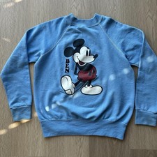 Vintage 1980s Blue Disney Mickey Mouse Crewneck Sweatshirt Small
