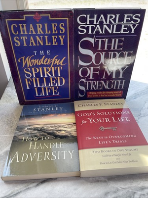 #ad 4 Books Charles Stanley 2 HC 2 PBK God#x27;s Solutions for your Life amp; More $17.09