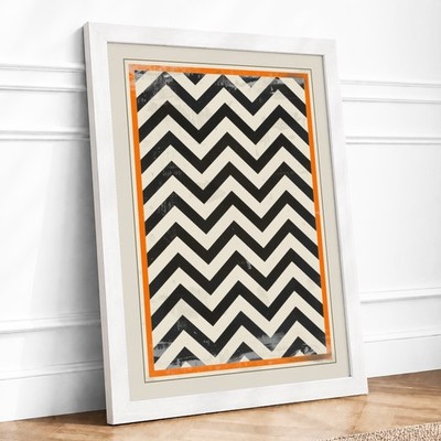 Chevron Rhythm Geometric Framed Wall Art Print Home Decor Ready to Hang