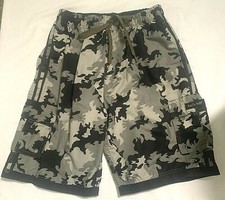 Pacific Surf by Exist Men's Lined Swim Shorts Trunks Black Camouflage Camo Sz M