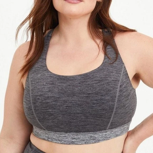 Torrid Sports Bra 5X Bralette Space Dye Grey Moisture Wicking Activewear  Plus