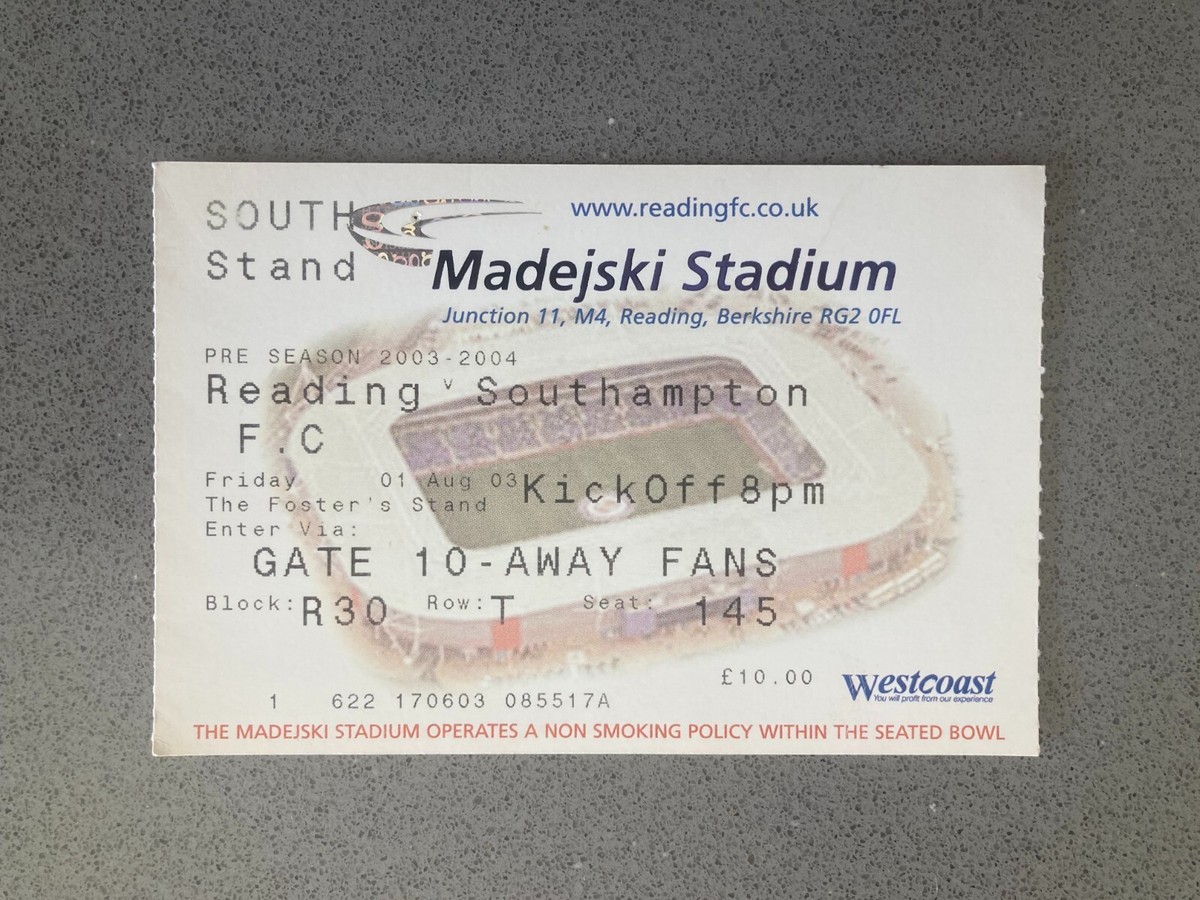 Reading v Southampton 2003-04 Match Ticket | eBay