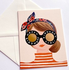 RIFLE PAPER CO. Greeting Card  Envelope - "BIRTHDAY GIRL", Gold Foil Blank 