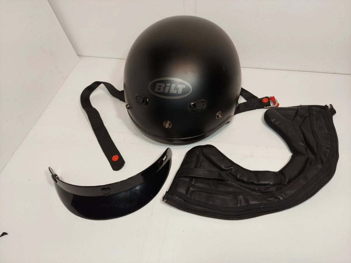 Black Motorcycle Half Helmet Falcon DOT Bilt Size Small eBay
