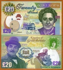 Great Britain, 20 pounds, 2019, Kamberra Agatha Christie, Hercule Poirot