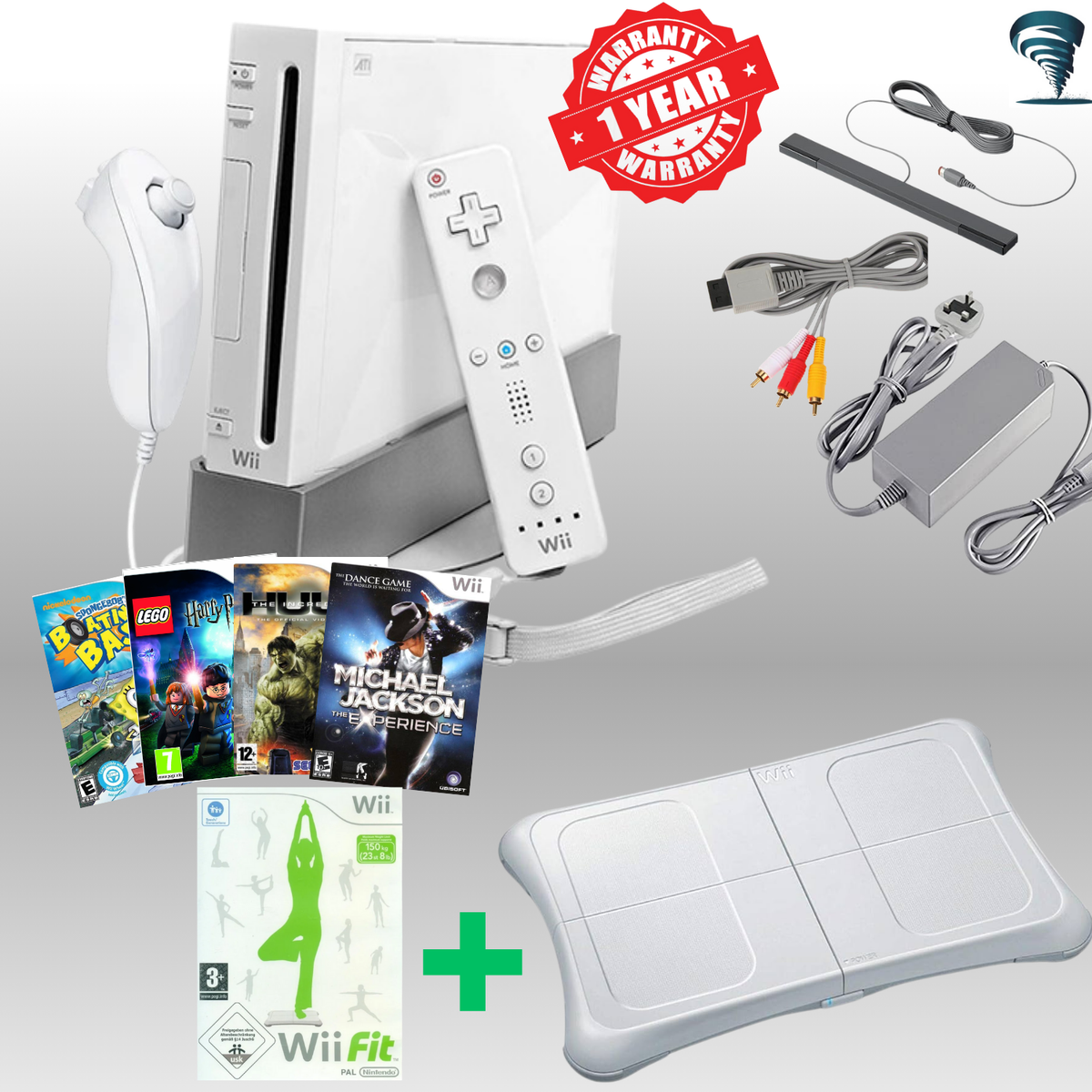 Nintendo Wii Console Kit Bundle Refurbished One Set Controllers