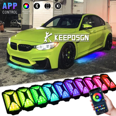 10Pods RGB IC Underglow Rock Light Turn Signal For M3 220i 335i 328i 430i 550i