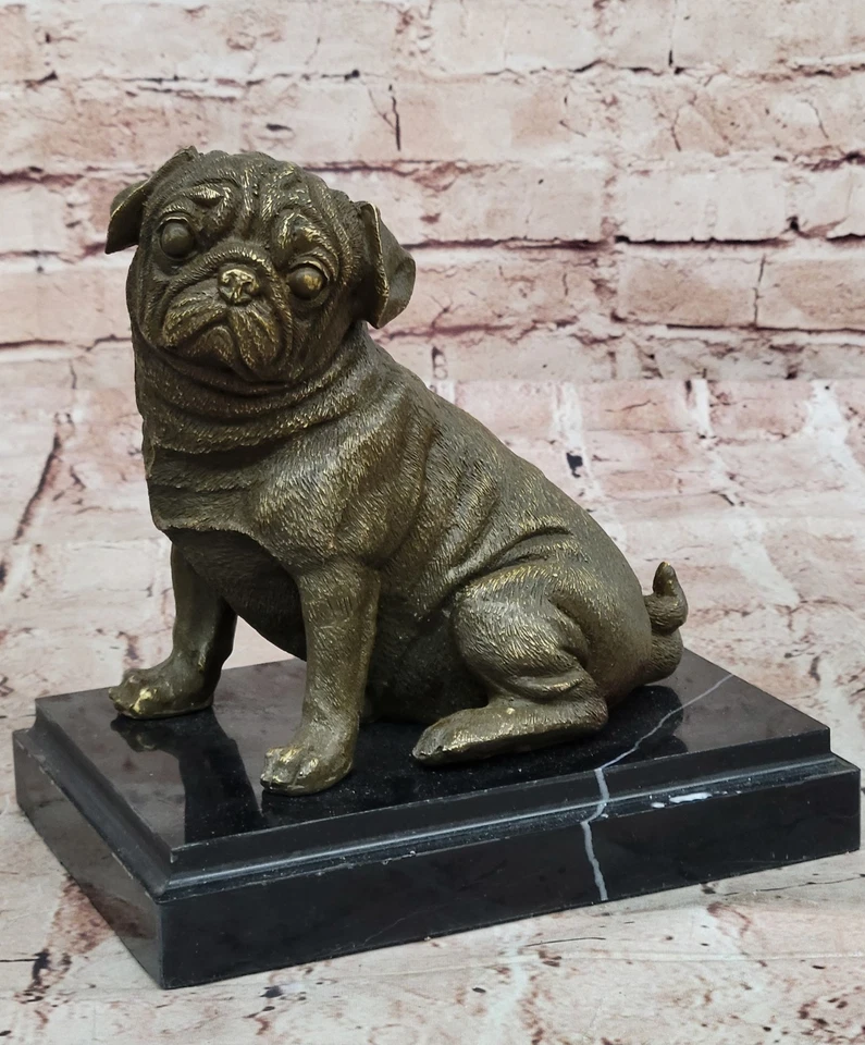 Escultura de bronze feita à mão estátua animal buldogue inglês cachorro animal estatueta Milo - Imagem 3 de 4