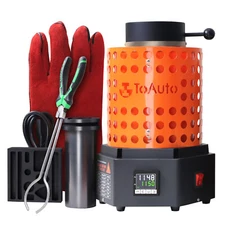 6.6LB Electric Melting Furnace Kit Smelting Gold Silver Copper Aluminum 1800W US