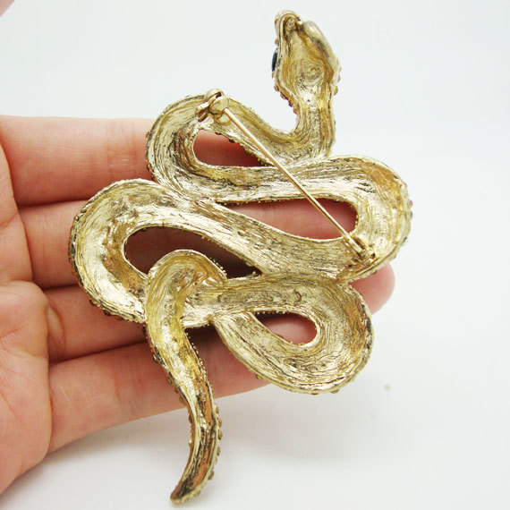 Sindary 3.94 Inch Animal Snake Brooch Pin | Rhinestone Crystal, Zinc Alloy, Gift Box - View #4