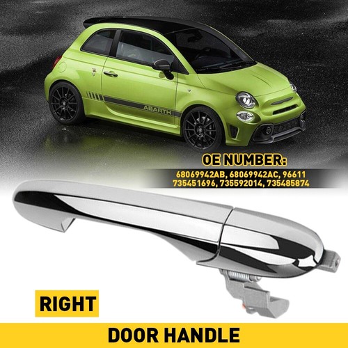 Fit For 2012-2019 Fiat 500 Front Driver Passenger Side Chrome Outer Door Handle - Picture 10 of 21