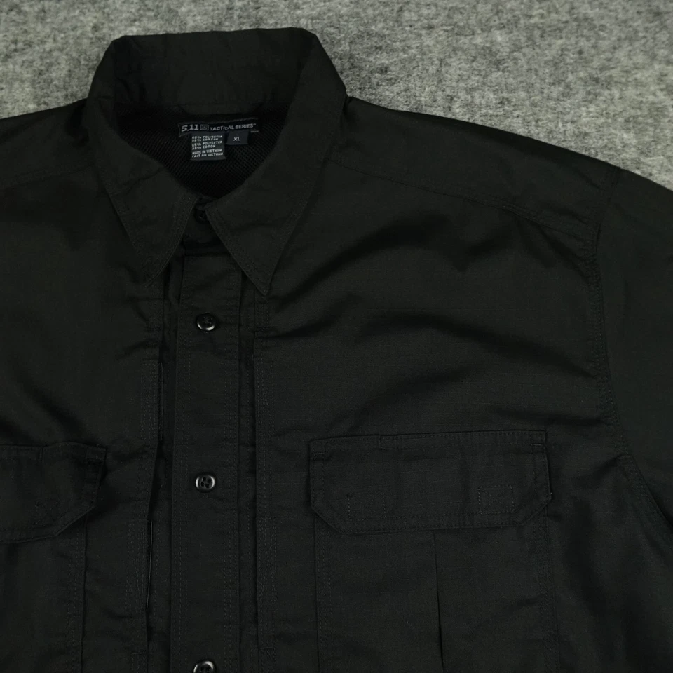 Camisa 5.11 Tactical Series Para Hombre Extra Grande Negra Taclite Pro Bolsillos Abotonados- Foto 4 de 4