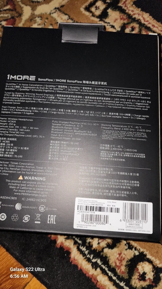 1MÁS SonoFlow Auriculares Activos con Cancelación de Ruido Auriculares Bluetooth con L... Foto 2 de 3