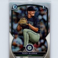 2023 Topps Bowman Teddy McGraw 1st Chrome BDC-73 Refractor Seattle Mariners