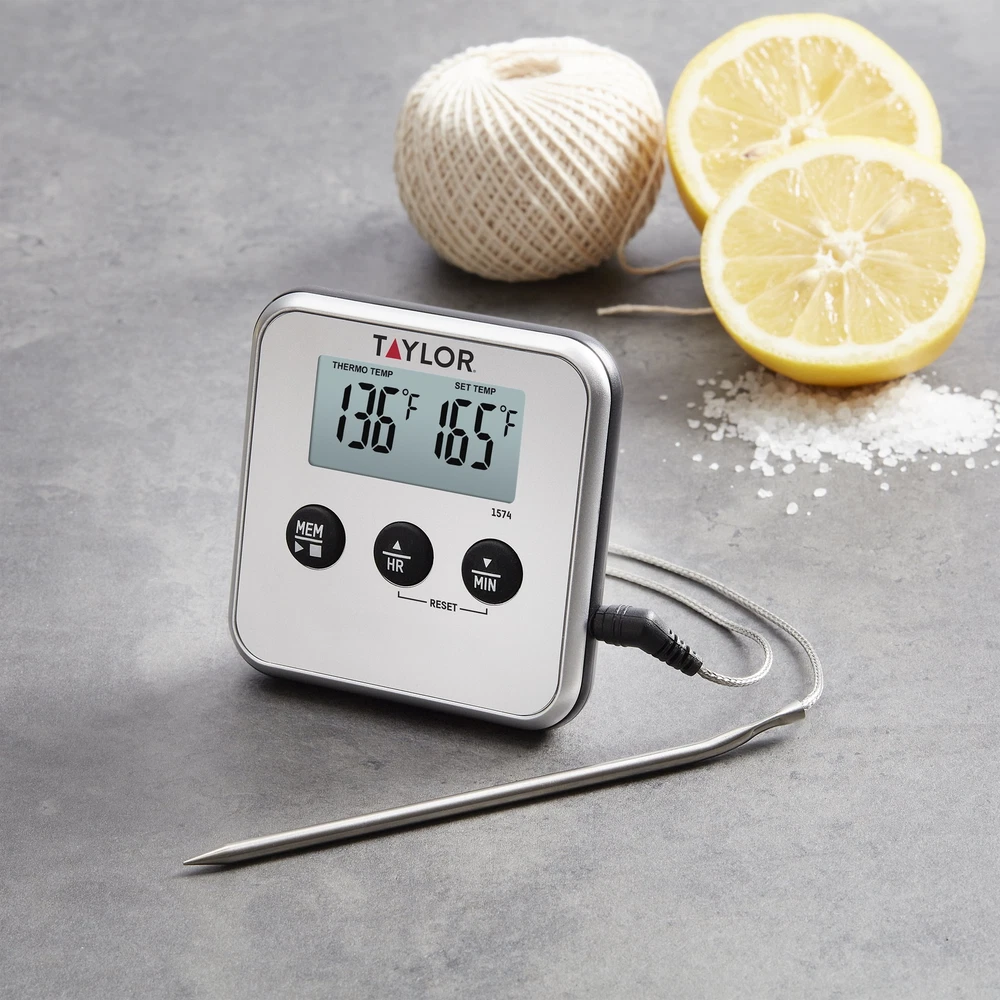 Digital Meat Thermometer with Timer, Programmable Wired Probe Digital Meat Thermometer with Timer, Programmable Wired Probe