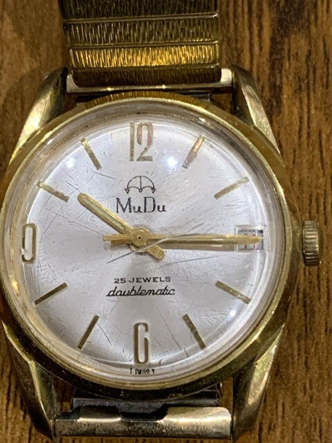 Rare Swiss Made Mudu 25 Jewels Doublematic Date Gents