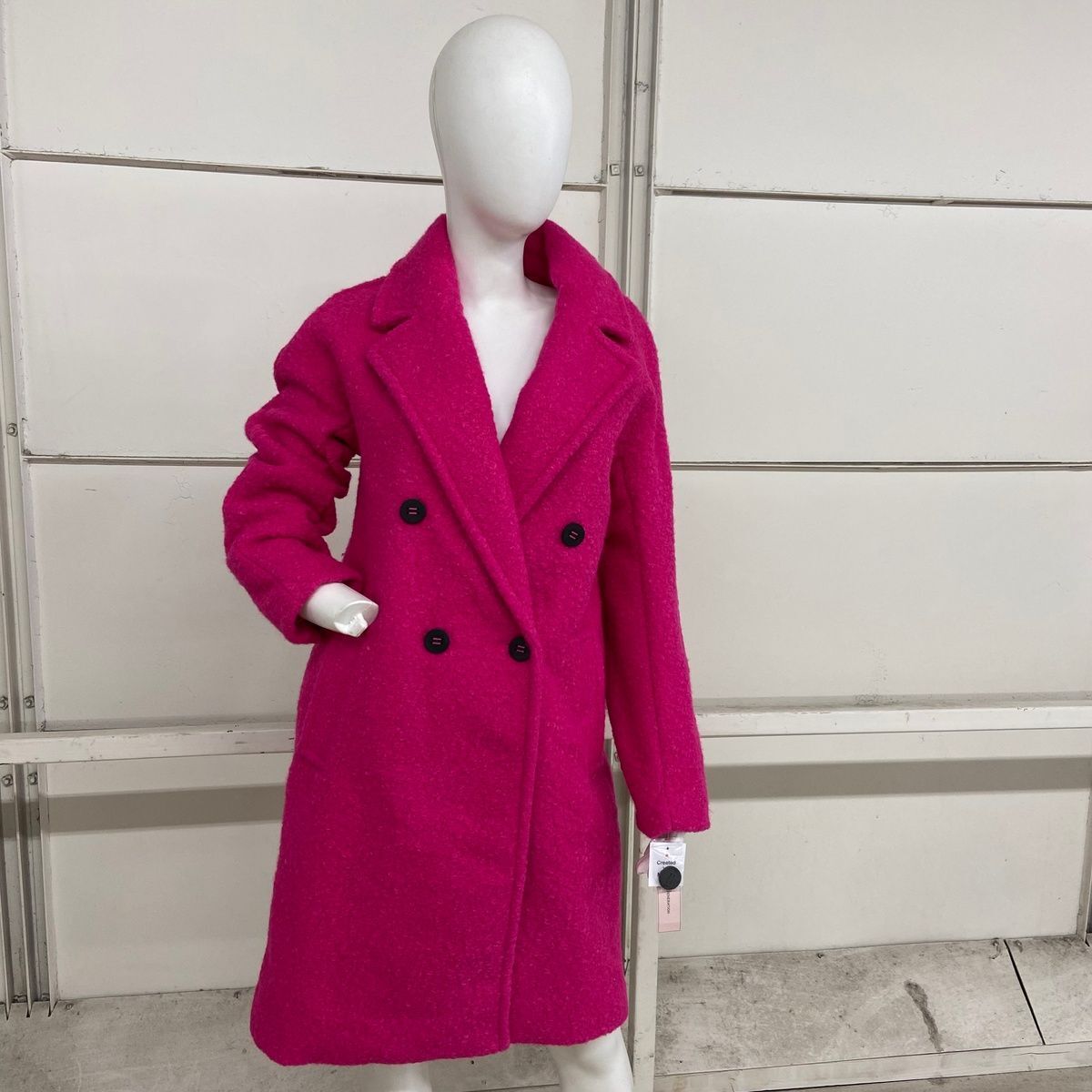 BCBG Double-Breasted Bouclé Walker Coat Womens Size S Bright BCBG Double-Breasted Bouclé Walker Coat Womens Size S Bright