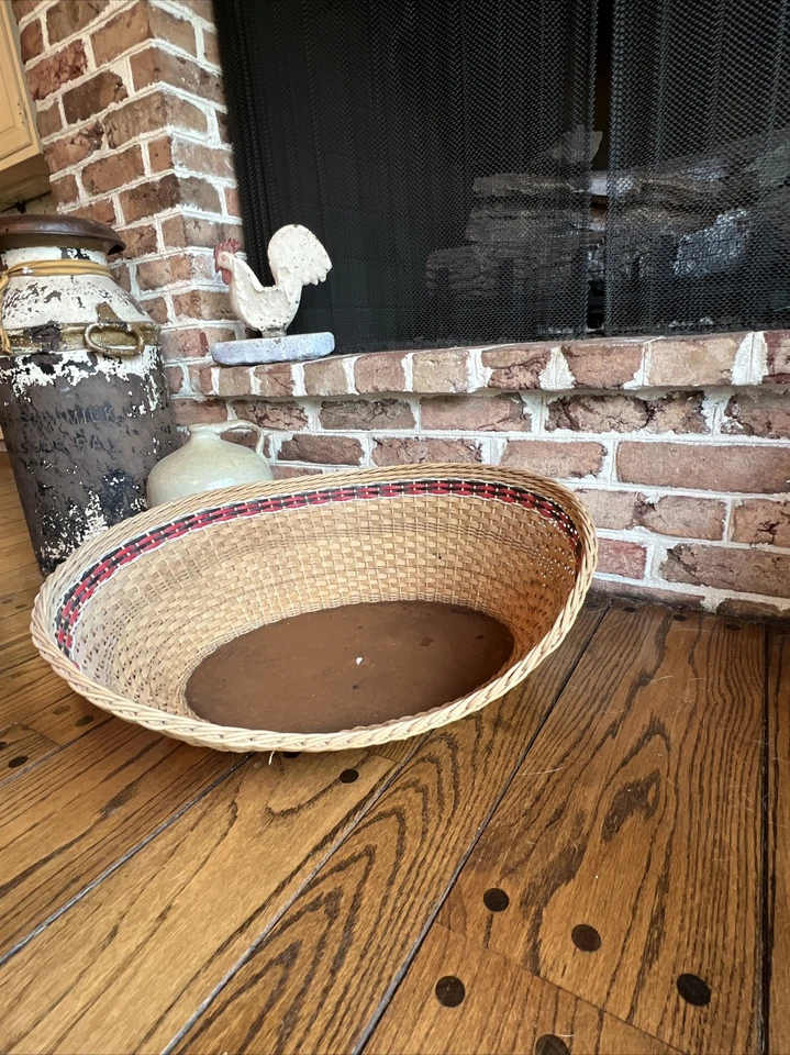 Cesta de mimbre retro cama para mascotas cachorro gato boho vintage Foto 2 de 4