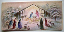 Nativity vintage Christmas greeting card LL14