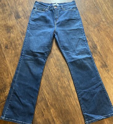 Women Levi's Perfectly Slimming 512 Jeans 12M Boot Cut Dark Blue Wash Stretch