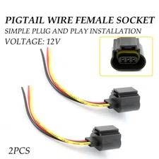 Two Harness Head Light Bulb Repair Plug Socket Wire Pigtail Female P 9008 H13