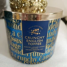 CRUNCHY ENGLISH TOFFEE 3 WICK SCENTED CANDLE BATH & BODY WORKS