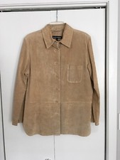 Révue Women's Jacket Size 8 Leather Stitching Casual Suede Coat Blazer