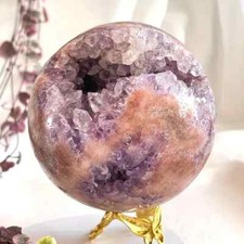 Bohemian Rare Crystal Flower Agate Druzy Sphere Crystal Ball Home Decor Unique