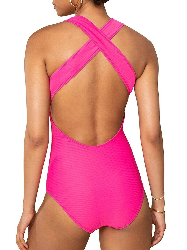 Traje de baño de una pieza Shoshanna 282110 para mujer cuello halter, talla 4 Foto 2 de 2