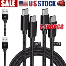 Braided USB C Type-C Fast Charging Data SYNC Charger Cable Cord 3/6/10FT Lot