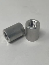 1/4 NPT QTY:2 ALUMINUM FEMALE STRAIGHT WELD ON FITTING BUNG, 1/4-18