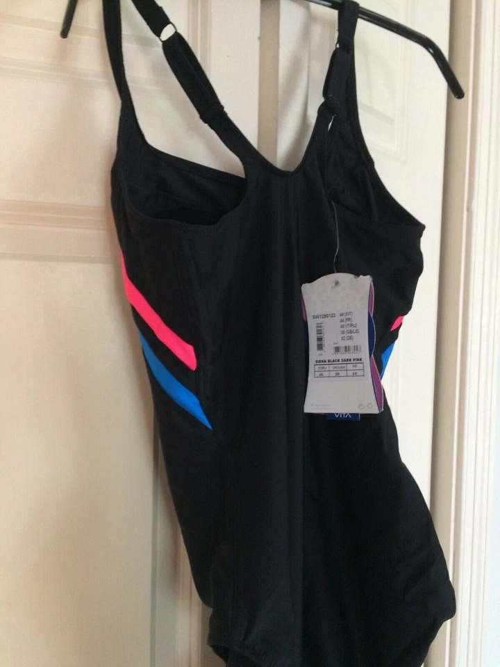 Aqua Sphere女式12泳装SIENA黑色蓝色粉红色内置文胸 — 第 4/4 张图片