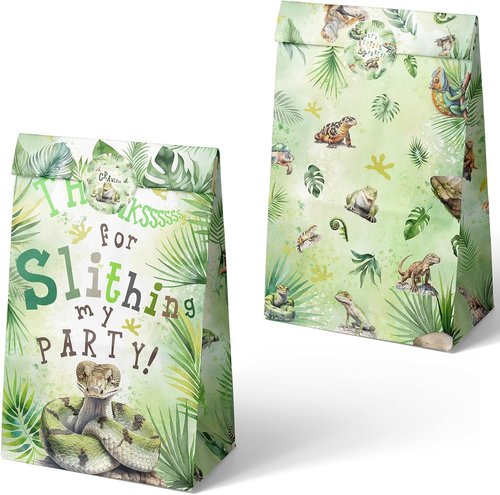 24 Reptile Party Favor Bags with Stickers Reptile Goodie Bags Reptile Party Favo - Picture 2 of 7