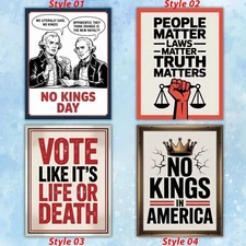 No Kings in America Protest Sign Bundle, Posters for Rallies, Marches, Political