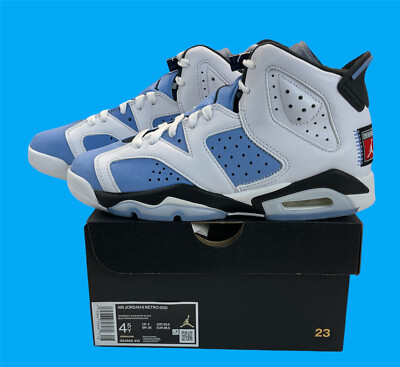 Nike Air Jordan 6 Retro UNC White University Blue 384665-410 GS