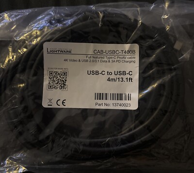 LightWare - 13740023 CAB-USBC-T400B. USB-C to USB-C 4m/13.1ft